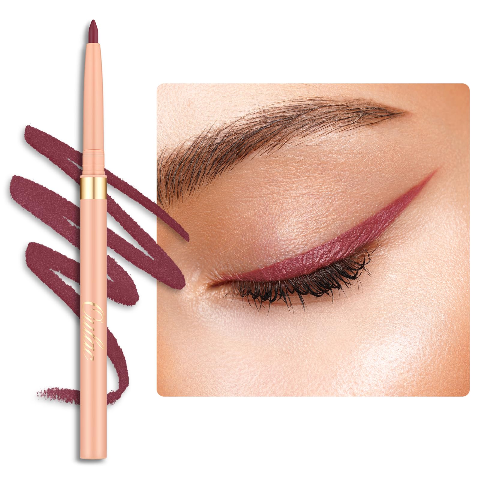 OULAC Matte Pink Eye Liner Pencils Waterproof, Smudge-proof Retractable Eyeliner Lasts 24H +, Highly Pigmented and Smooth, Long-lasting Formula, Vegan (05) Dried Rose