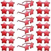 BOUBONI 10/20/30/40 Pack Star Sunglasses Rimless Transparent Pentagram Shaped Sunglasses Bulk Party Favor Glasses for Women (10, Red)