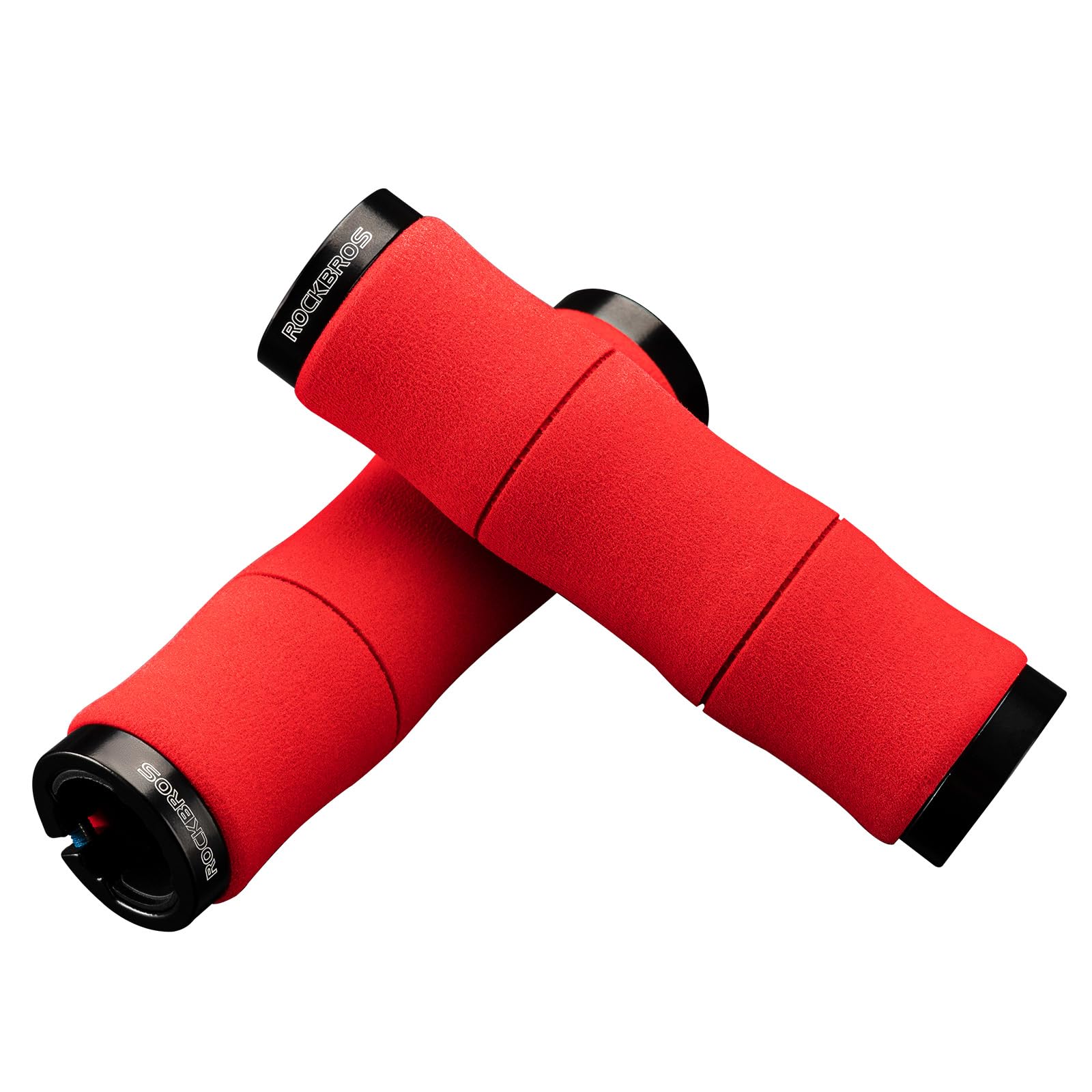 ROCKBROS Bike Grips Non-Slip Eva Sponge Handlebar Grips Soft Cycling Grips with 25mm Inner Diameter Bicycle Handlebar Grips with Lock-On Design for MTB, Scooters, Road Bikes