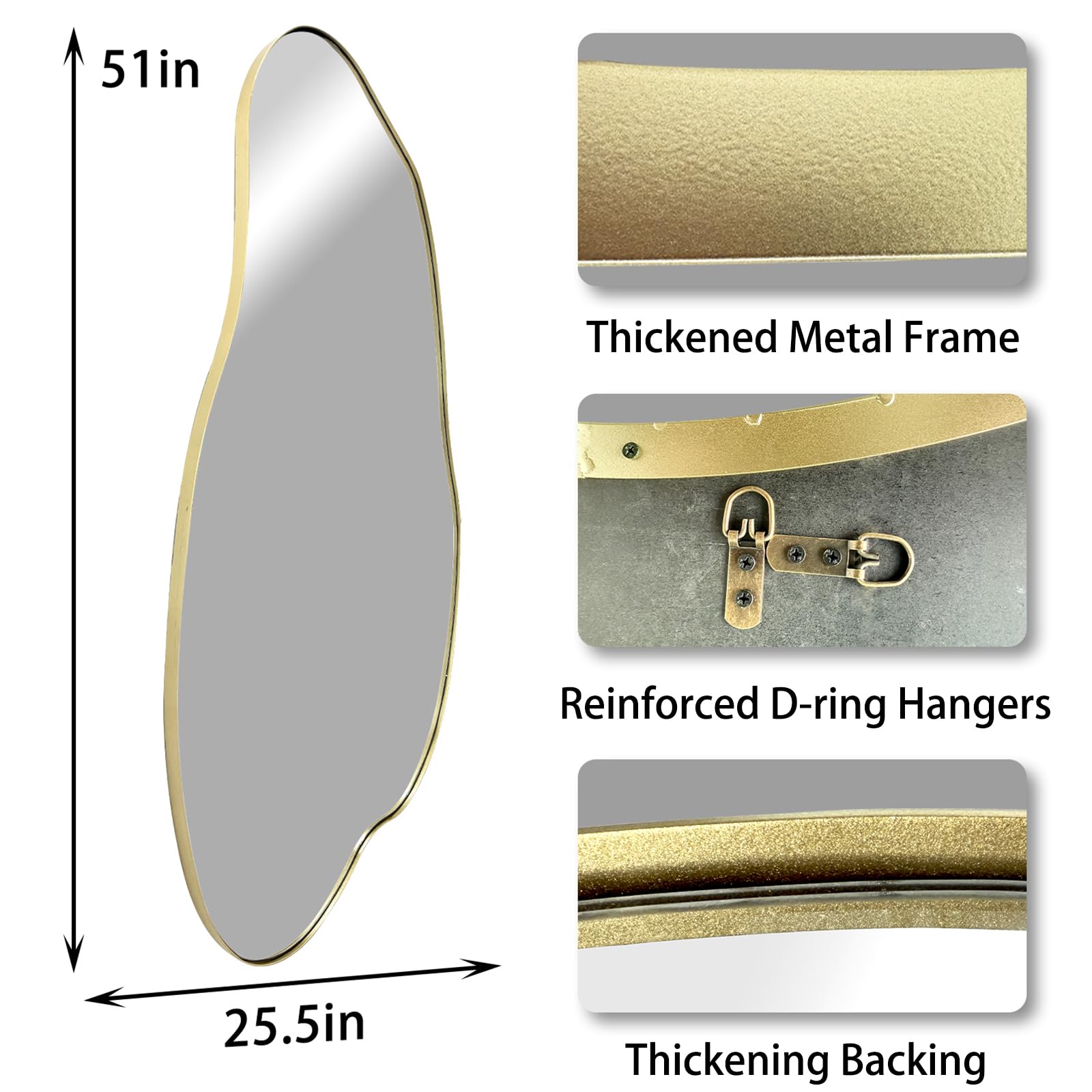 DAOYIJIAJU Irregular Mirror, 51.1