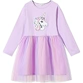 TRENDSTITCH Girls Tulle Dresses Toddler Long Sleeve Sparkle Tutu Dress Kids Clothes Party Gifts Outfits