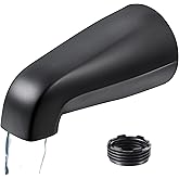 Dreyoo Universal Bath Tub Spout with Adapter, 5" Bathroom Bathtub Faucet Spout Without Diverter, Fits for 1/2'', 3/4'' IPS In