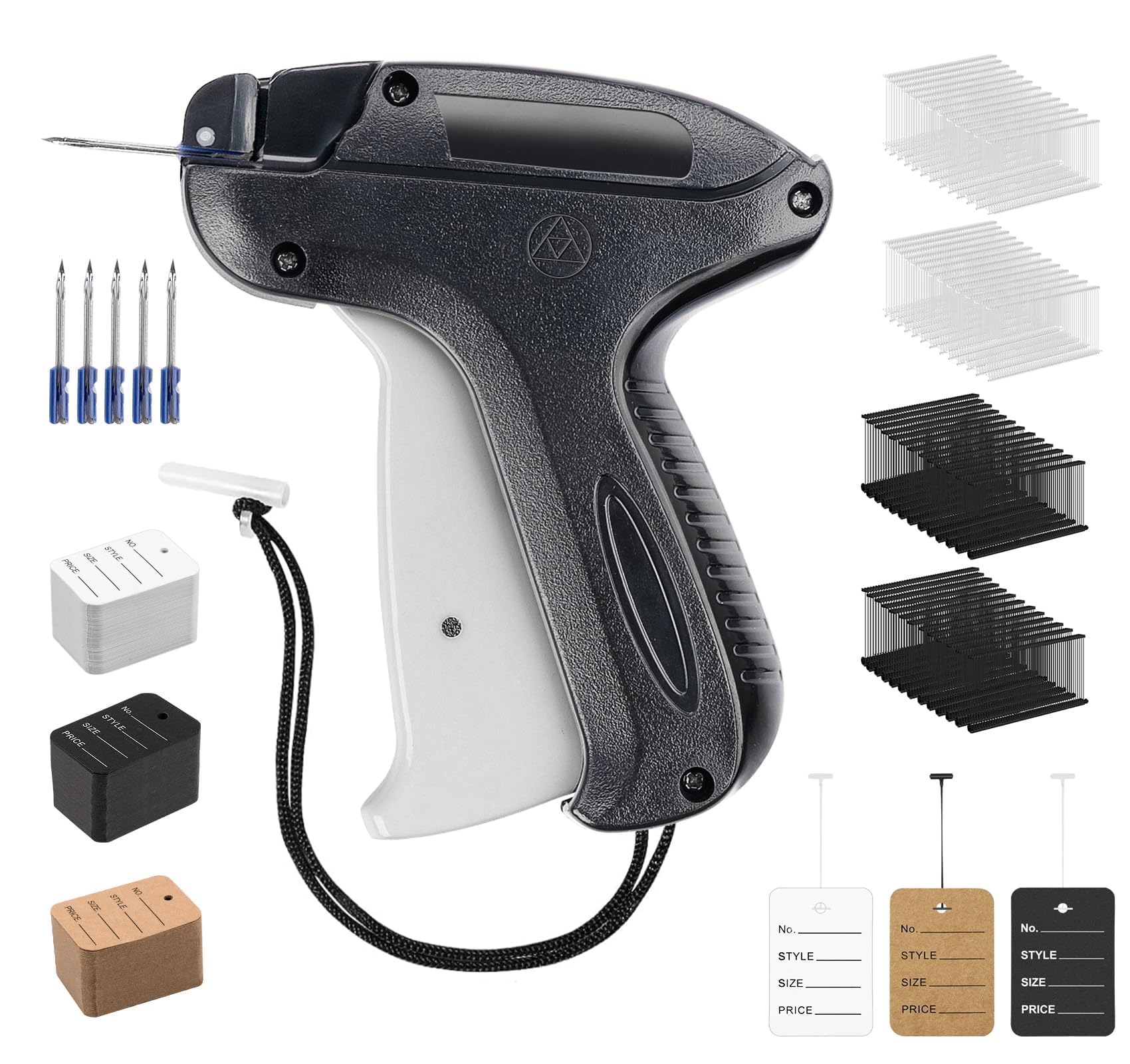 Retail Price Tag Gun, ilauke Clothes Price Gun Tagging Gun Kit with 5000 Tags Barbs & 500 Price Tags & 5 Replacement Needles, Black Kimble Gun Label Gun Tag Gun for Shop, Retailers, Flea Markets