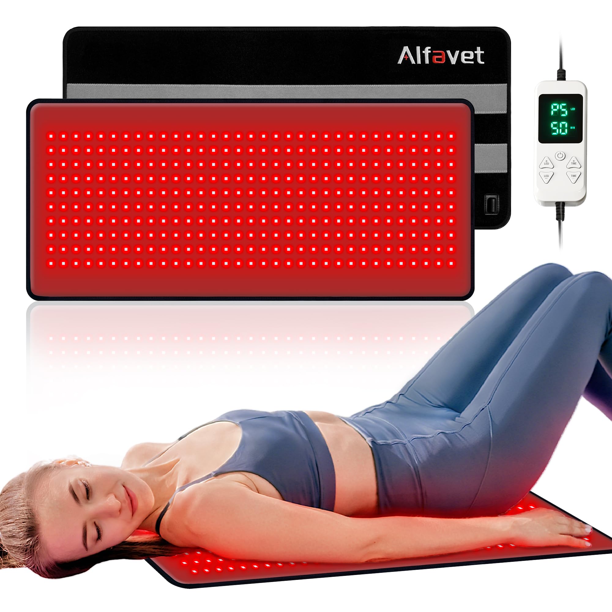 Photo 1 of Upgraded Red Light Therapy for Body, 29.3" x 13" Red Light Therapy Pad with 330 LEDs, 660nm&850nm Infrared Light Therapy Mat Full Body Pain Relief