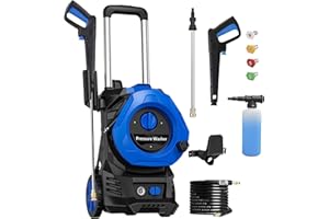 PECTICHO Electric Pressure Washer 4800PSI Max 2.9 GPM Electric Pressure Washer with 25 Foot Hose, 16.4 Foot Power Cord, Soap Tank Car Wash Machine Blue Ideal Cleaning for Garden, Patio