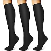 WITHYOU 3 Pairs Compression Socks for Women & Men 15-20 mmHg,Best Support for Nurses Running Hiking