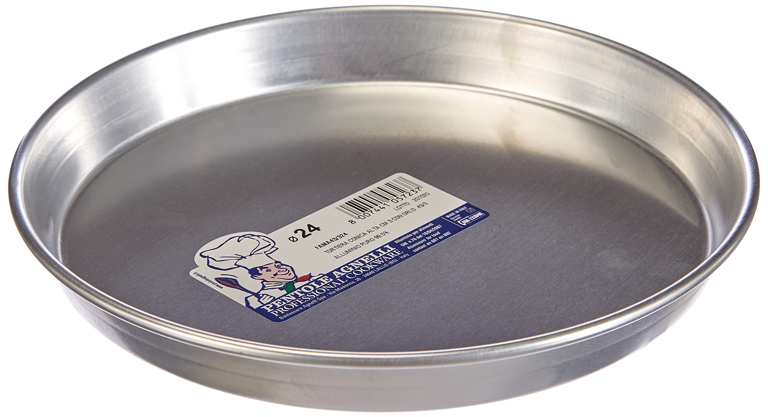 Pentole Agnelli FAMA43/324 Conical cake pan with rim, Aluminum, 24 X 24 X 3 cm