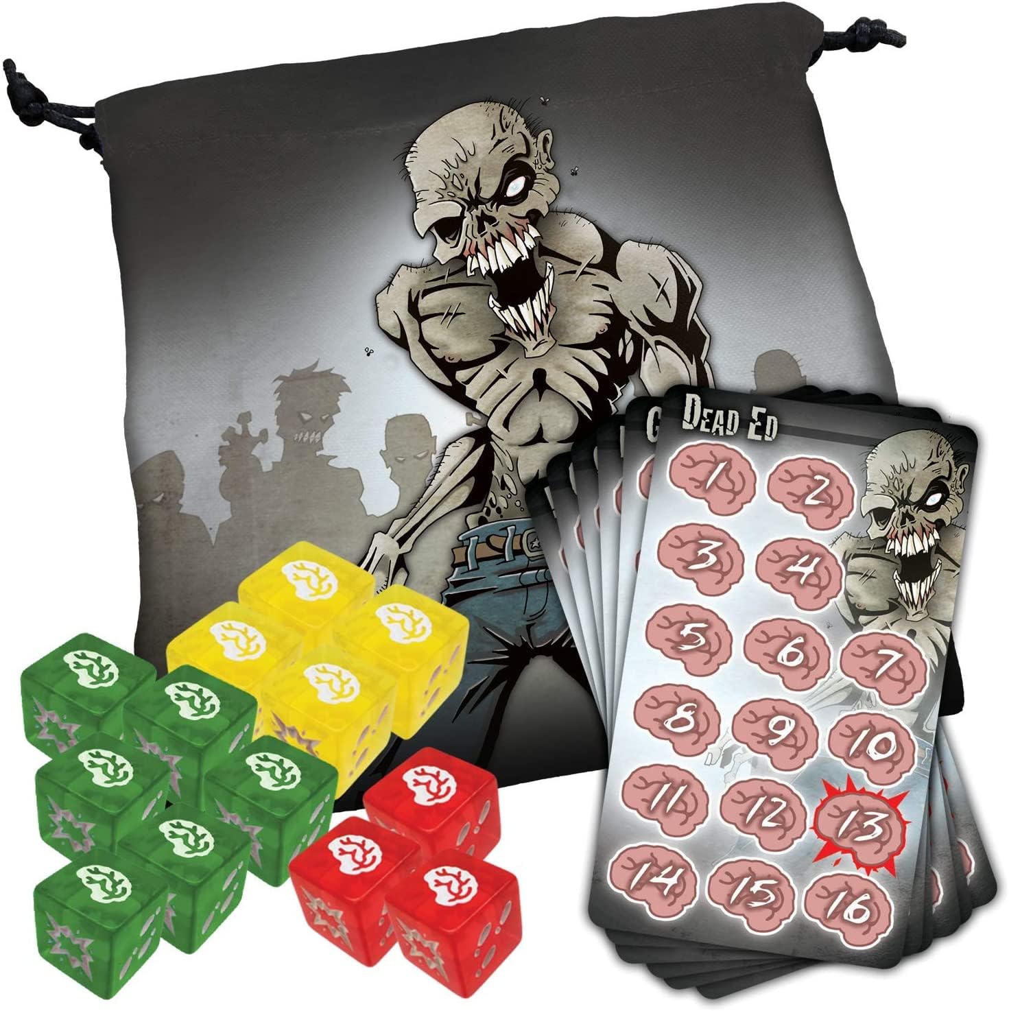 Zombie Dice Deluxe Dice Game, Adults and Family, Fast Pace Dice Game, Zombie Apocalypse Theme, Ages 10+, For 2+Players, Average Play Time 10-20 Minutes, From Steve Jackson Games,Red