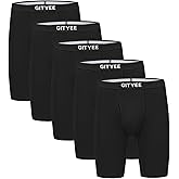 GITYEE Men's Breathable Mesh Tagless Athletic Work Underwear Boxer Briefs, Pack of 5