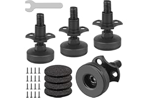 LITLANDSTAR Heavy Duty Furniture Levelers, 4 Pack 3/8"-16 Threaded Leveling Feet Furniture Levelers Table Feet Adjustable Leg Levelers for Table/ Chair/Sofa/Desk/Cabinet/Workbench, Supports 1320LBs-Black