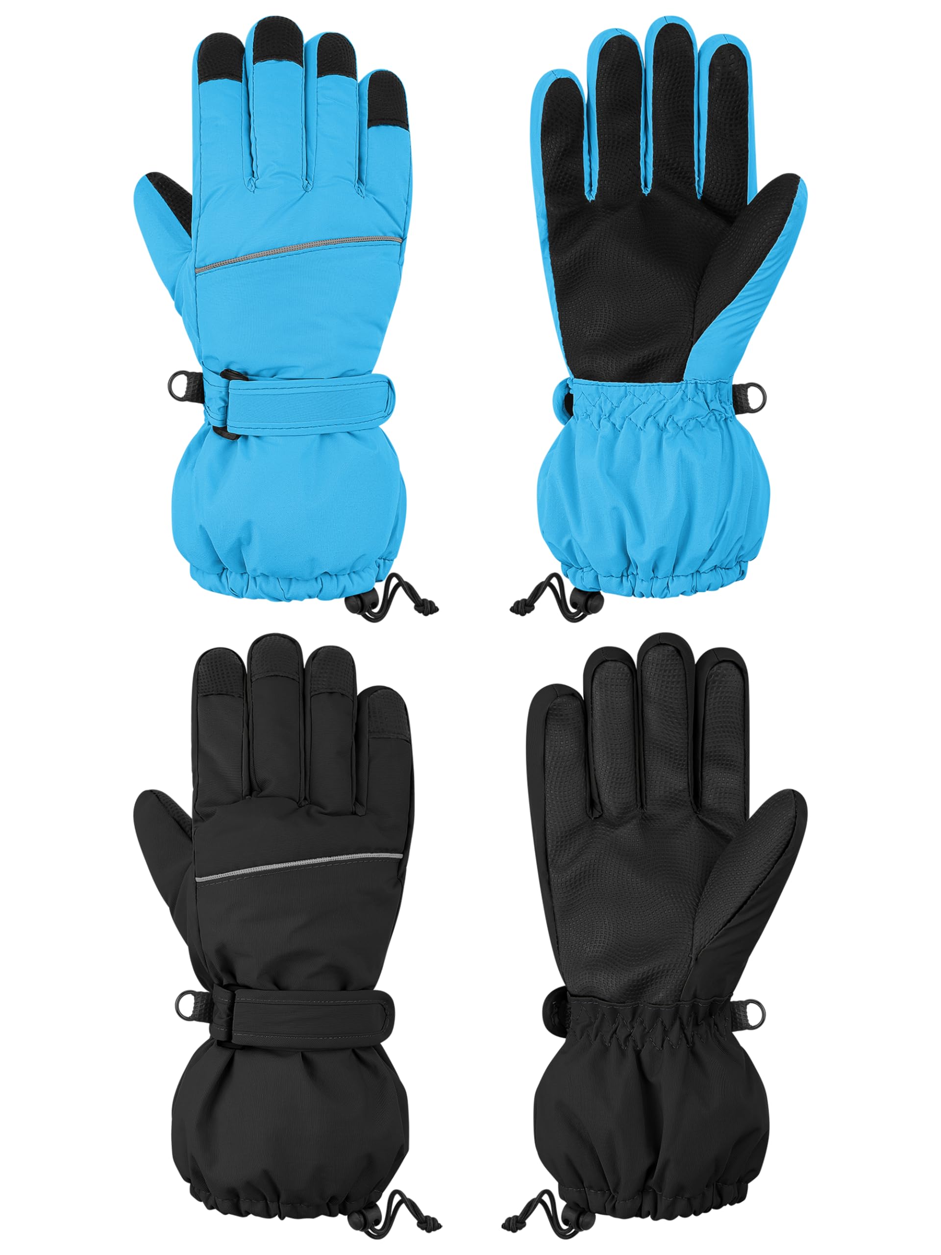 Photo 1 of Cooraby 2 Pairs Kids Snow Ski Gloves Winter Waterproof Warm Gloves for Boys Girls Cold Weather Outdoor