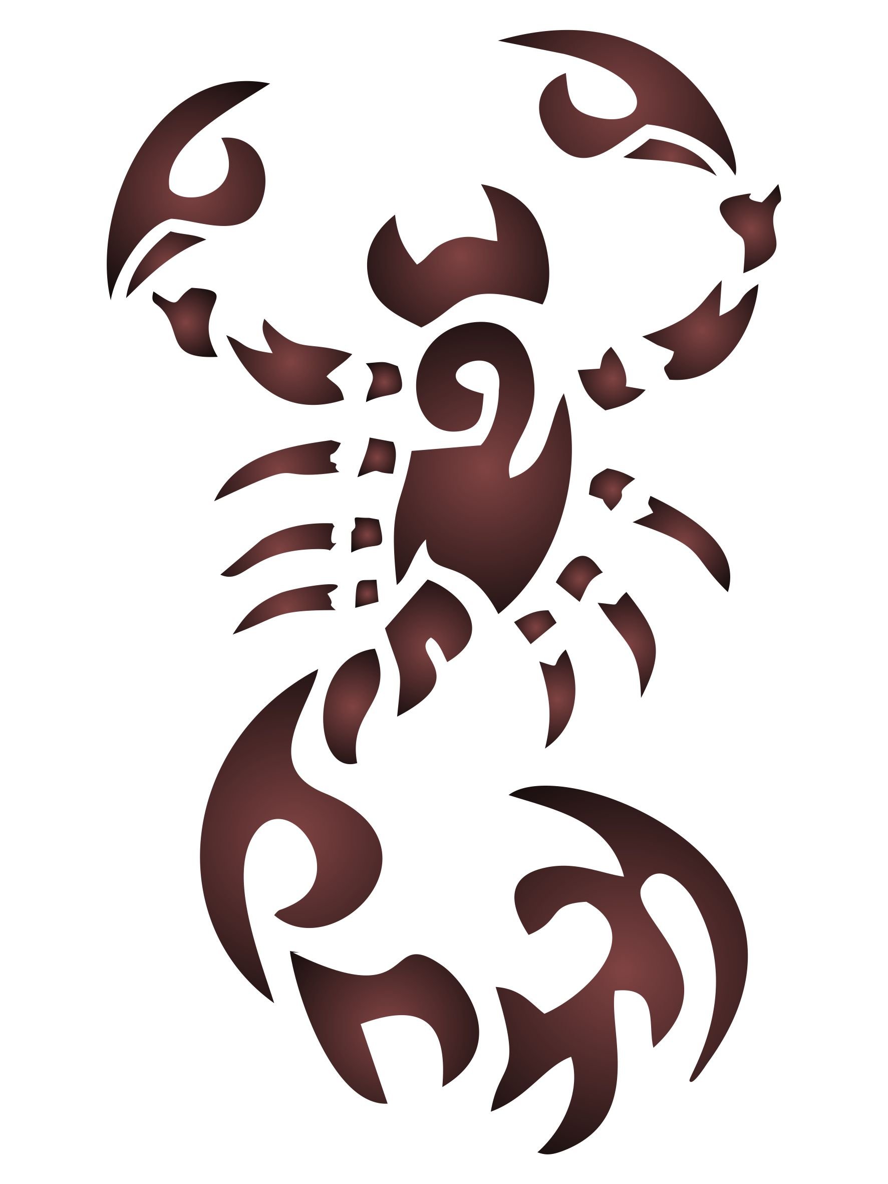 Scorpion Stencil - 7.5 x 12.5cm (S) - Reusable Bug Insect Tribal Tattoo Wall Stencil Template