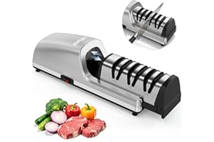 LEFUGO Electric Knife Sharpener for Kitchen Knives, Detachable Sharpening Head, 3-Stage Knife Sharpener Electric, 100% Diamon