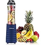 La Reveuse Smoothies Blender 300 Watt with 18 oz BPA Free Portable Travel Sports Bottle (Navy)