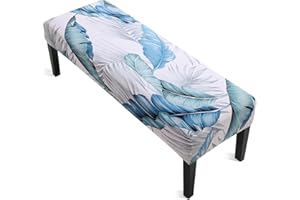 YISUN Dining Room Bench Covers, Stretch Cushion Covers Removable Washable Bench Slipcover, Printed Bench Seat Protector Rectangle Bench Cover for Dining Room, Living Room, Bedroom, Kitchen