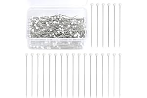 KOGYXE Sewing Pins, 300 PCS Straight Pins for Fabric, White Pearlized Ball Head Quilting Pins Long 1.5inch with Transparent Plastic Box for Dressmaker, Jewelry DIY Decoration and Sewing Project