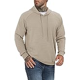 Men's Casual Waffle Knit Hooded Solid Winter Sweatshirt with Pockets Long Sleeve Fashion Basic Hoodies
