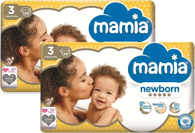 Aldi Mamia Nappies Size 3 Newborn 56 Pack