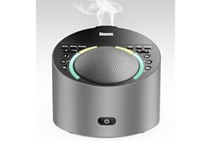 ANWOON Sound Machine with Aroma Diffuser, Premium Metal Shell White Noise Machine, Soothing Night Light, 50+ Natural Sounds for Sleep, Focus, Relaxation, Perfect System for Adults Kids Baby