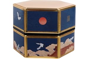 SECFOU Airtight Tinplate Canister 3.62X3.62X2.75 Inch Vintage Metal Biscuit Jar with Lid for Loose Tea Candy Food Storage Kit