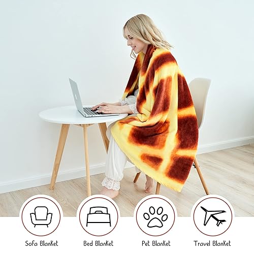 CASOFU Waffles Blanket, Giant Flour Burrito Throw Blanket, Novelty