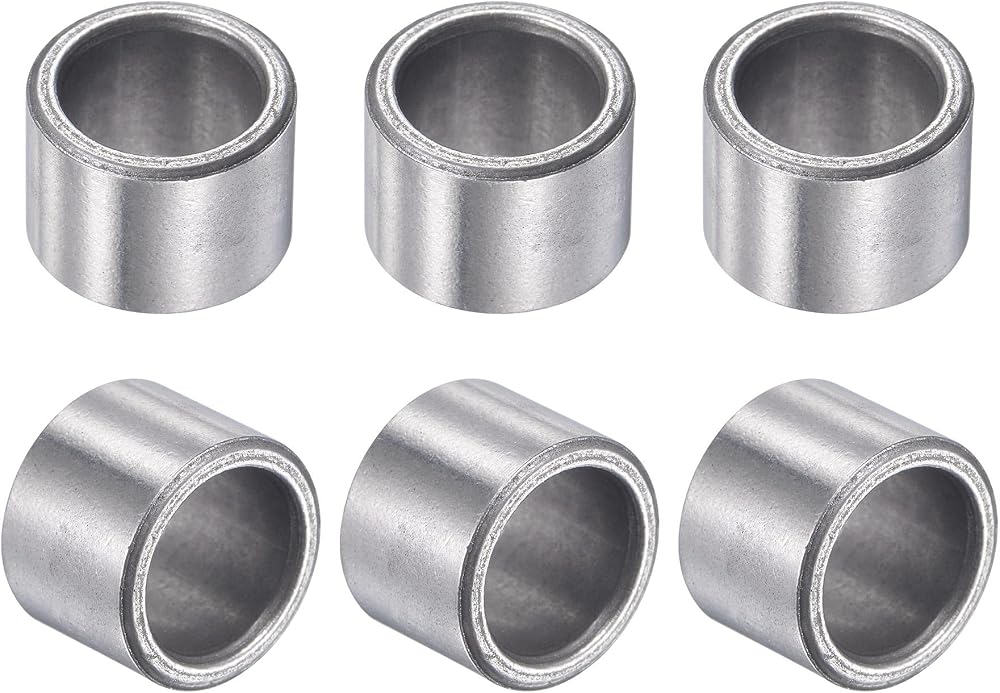 sourcing map Sleeve Bearings 10mm Bore 14mm OD 10mm Length Sintered Iron 6pcs