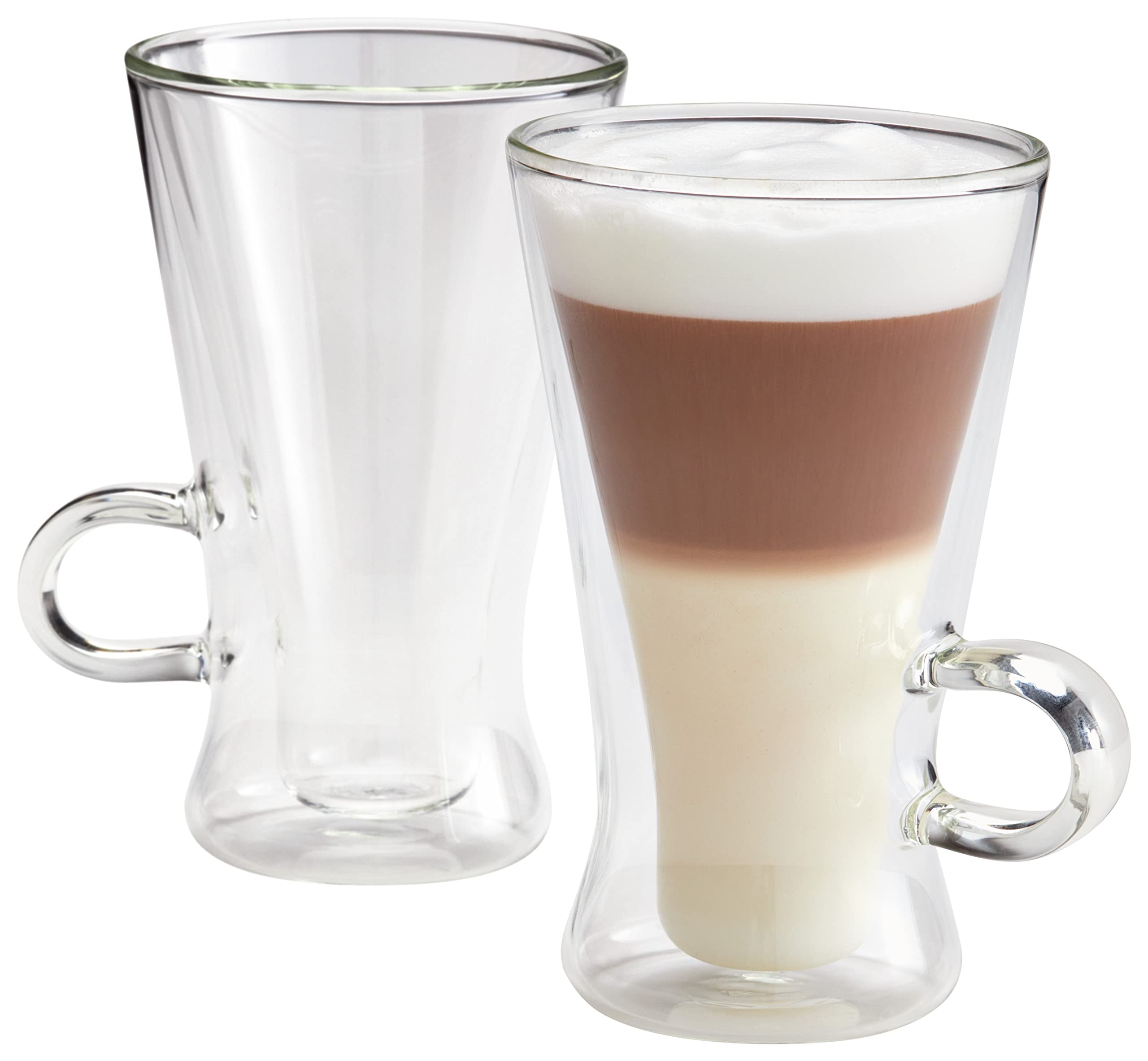 Judge Duo Grande Latte Glass Coffee Cups with Handle, Set of 2 Hollow Vacuum Sealed, Heat Resistant, 320ml Latte Cup