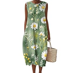 Flowy Dresses for Women Summer Fall Cotton Linen