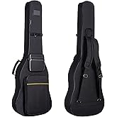 PPOPPO 39/40" Electric Guitar Bag, 0.35" Thick Padding Electric Guitar Case | Waterproof &amp; Shockproof Gig Bag with Multi-Pocket | Adjustable Shoulder Straps &amp; Neck Strap | Black for Gigs Travel Practice