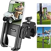 Smerkod Golf Cart Phone Holder Mount - 3s Phone Clip Install, 1s Lock & Release,Phone Caddy for iPhone Galaxy & More Fits Yamaha Club Car EZGO Icon, Golf Cart Accessories Essentials Gift for Men Women