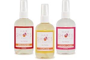 HAIR SHOTS BY AMY Hair Shots Heat Activated Hair Fragrance Sugar Crush Bundle 3 Items: Strawberry, Cupcake, Cotton Candy