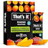 That&rsquo;s it. (12 Pack Mango) Probiotic Fruit Bar Immunity Booster &amp; Support Active Cultures to Promote Healthy Gut &amp; Digestion 100% All Natural 2 Ingredients Whole 30 Compliant, Paleo, Allergen Friendly