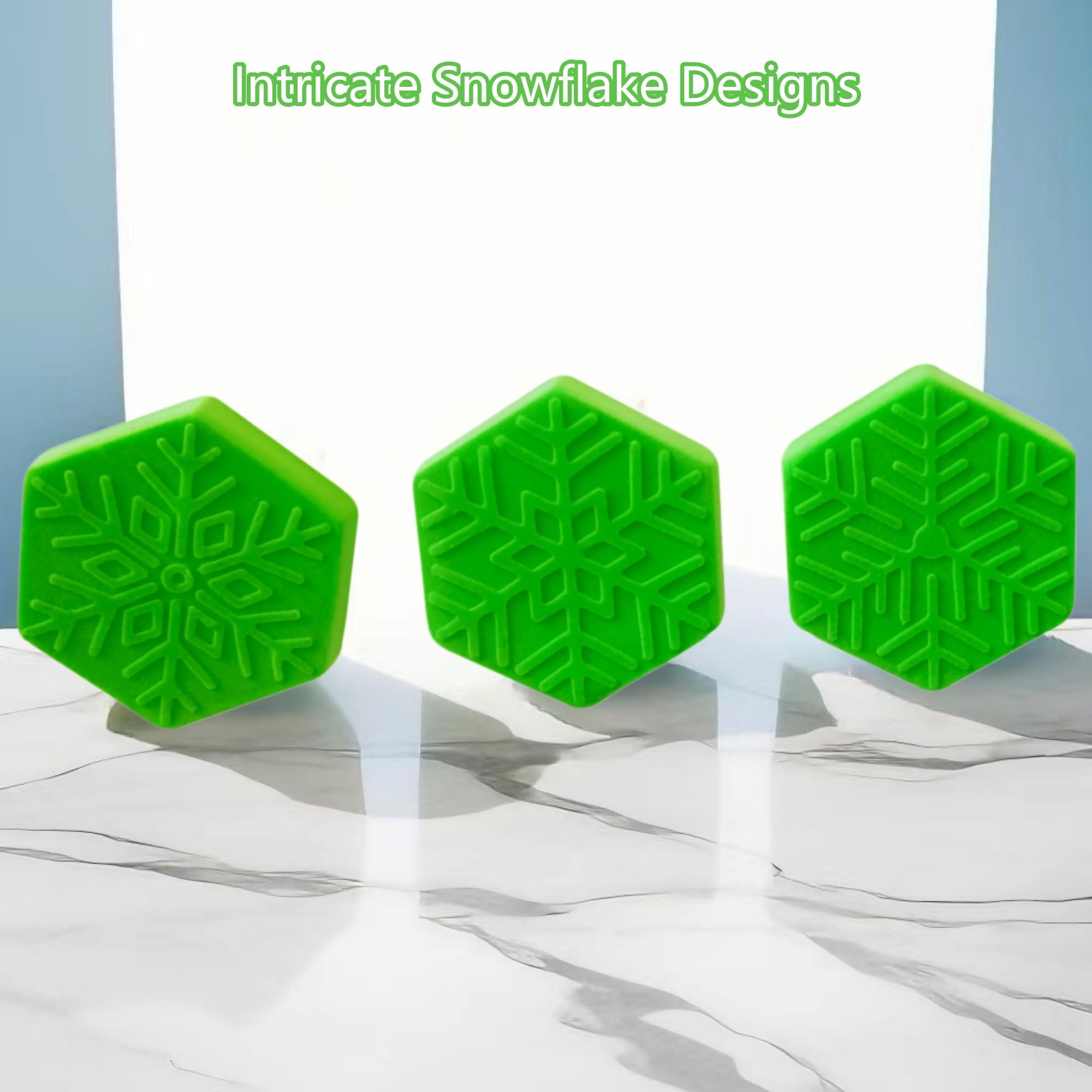 Tadonyny Hexagon Snowflakes Silicone Molds for Chocolate, Gummy Candy, Wax Melts and Ice Cube Tray with Scraper