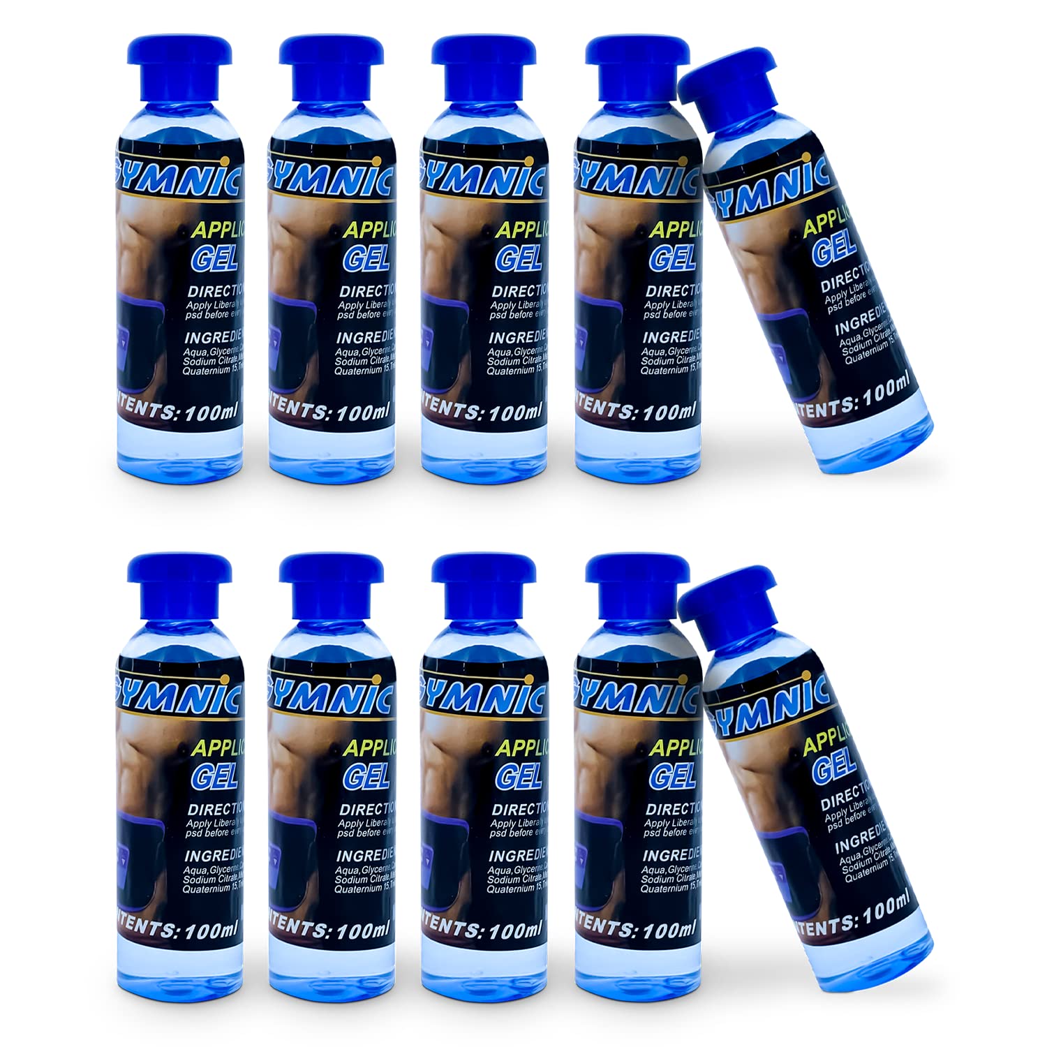 10x100ml Original ABGYMNIC Highly Conductive Gel for TENS, EMS and other Toning Pad Systems by Abgymnic