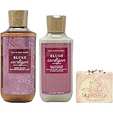 Bath & Body Works Blush Cardigan Body Wash and Body Lotion Duo Set with a Himalayan Salts Springs Bar Soap - Full Size