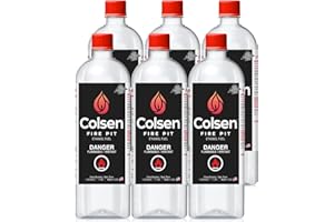 Colsen Tabletop Fire Pit Fuel (1000mL /32 oz./6L) - Smokeless Odorless Fireplace Ethanol Fuel - Outdoor Indoor Fireplace - Portable Table Top Fire Pit