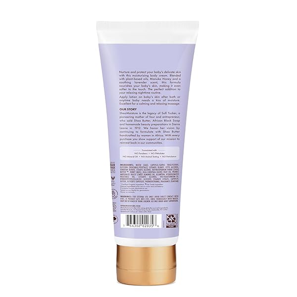 SHEAMOISTURE BABY MOISTURIZER MANUKA HONEY & LAVENDER FOR DELICATE HAIR AND SKIN NIGHTTIME HAIR AND SKIN CARE REGIMEN 8 OZ