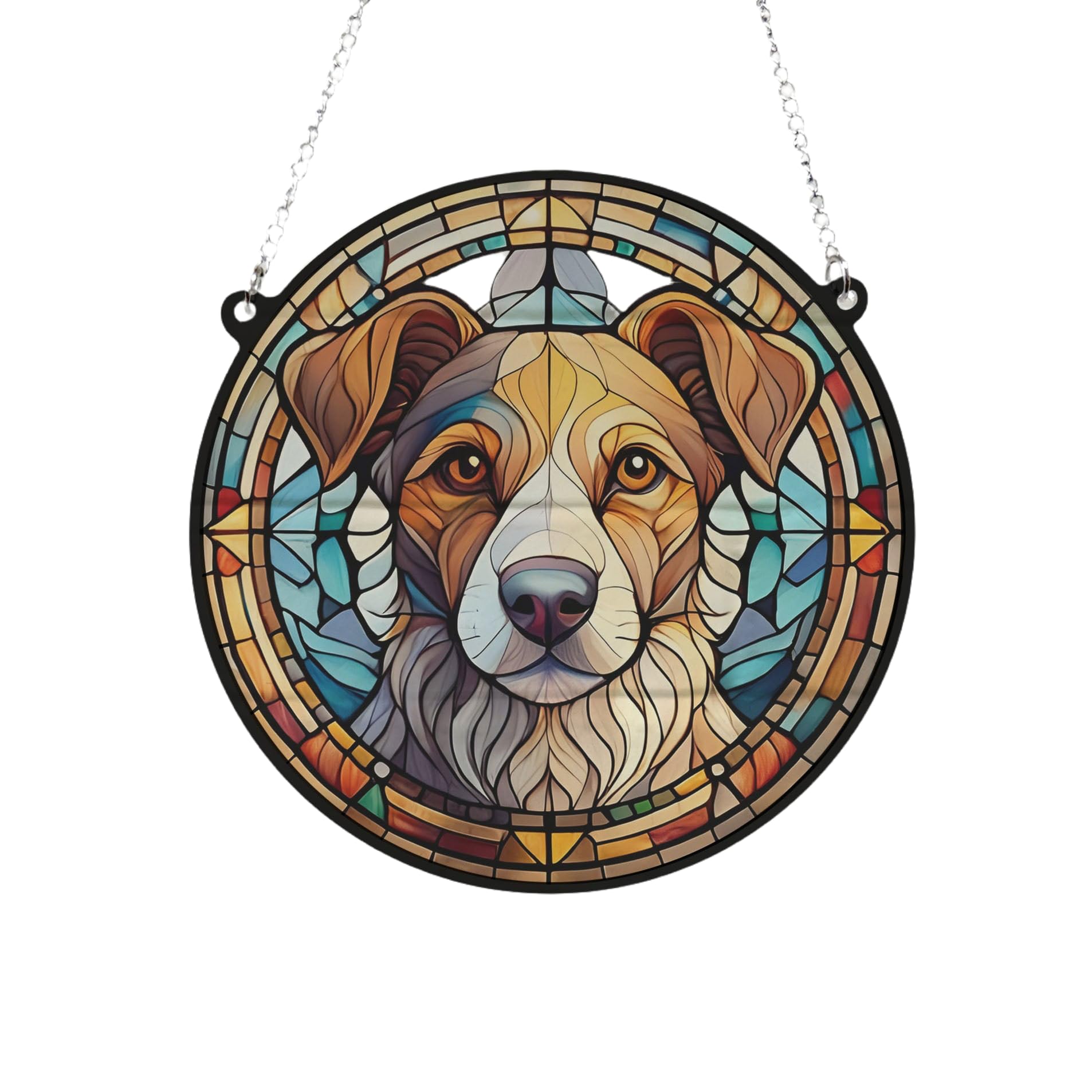 Jack Russell Stained Glass Effect Suncatcher Gift for Dog Lovers - 19cm