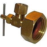 LASCO 17-8385 3/4 Female Garden Hose Thread by 1/4-Inch Compression Needle Valve Brass Adapter, Copper