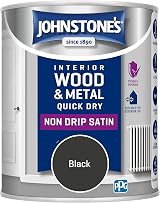 Johnstone's Wood & Metal Paint Satin Black 750ml Water Based Non Drip view 7