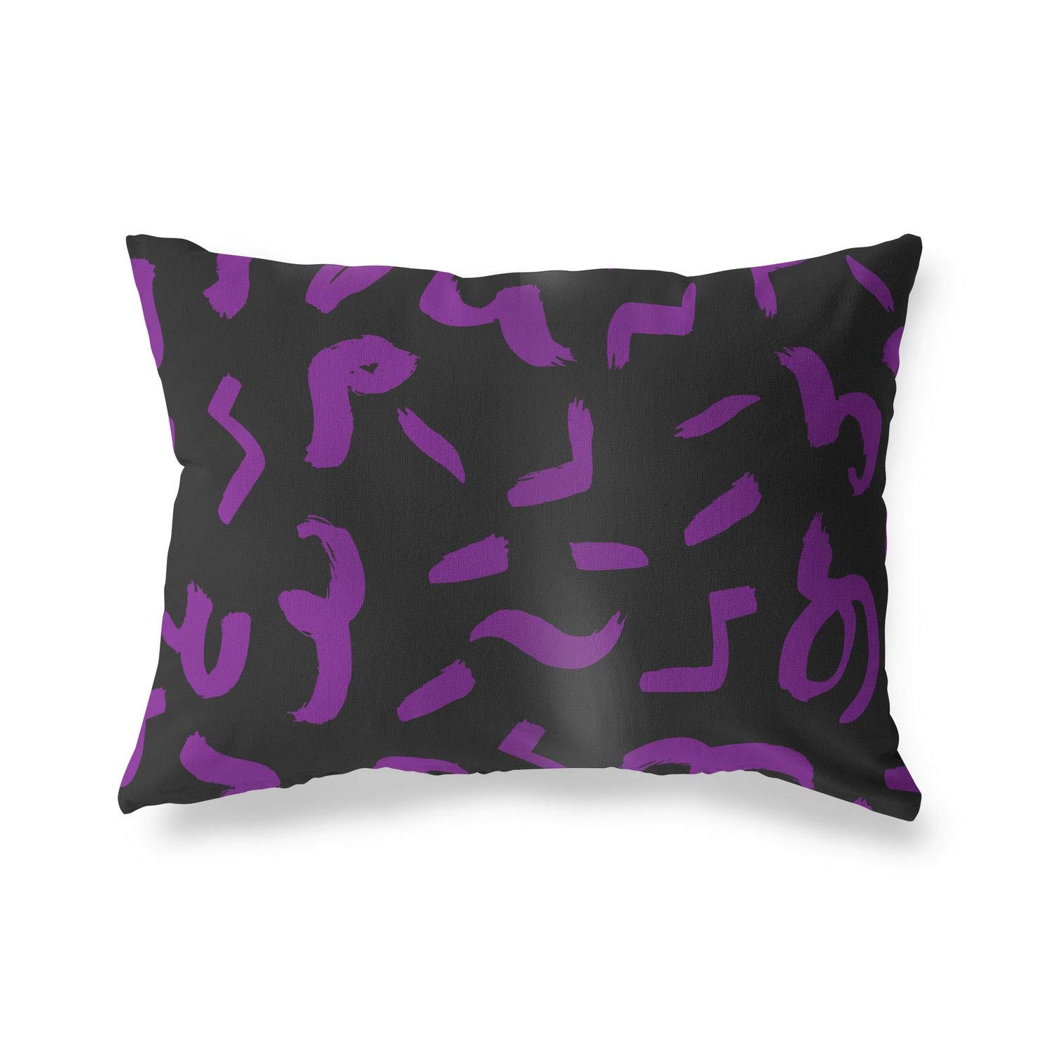 BonaMaison Decorative Cushion Cover, Purple-Black Throw Pillow Covers, Home Decorative Pillowcases for Livingroom, Sofa, Bedroom, Size: 45X60 Cm - Designed and Manufactured in Turkey