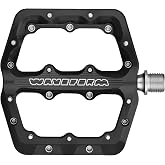 Wolf Tooth Waveform Aluminum Pedals - Large - Black (Black, Small) | Wolf Tooth Waveform Small Aluminum Platform Pedals - Durable, Slim, Sealed Bearings
