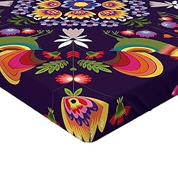 Ambesonne Polish Folk Art Fitted Sheet, Traditional