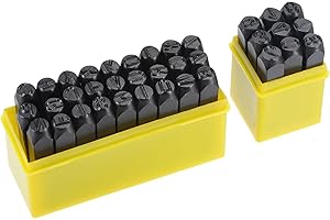 uxcell 3/8" (10mm) Number and Letter Stamp Set, A-Z & 0-9 Punch Press Tool for Metal Plastic Wood Leather