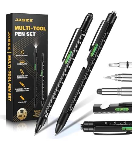 SYMNTEM 2 Bolígrafos Multiherramienta 11 En 1 Con Luz LED, Regalos