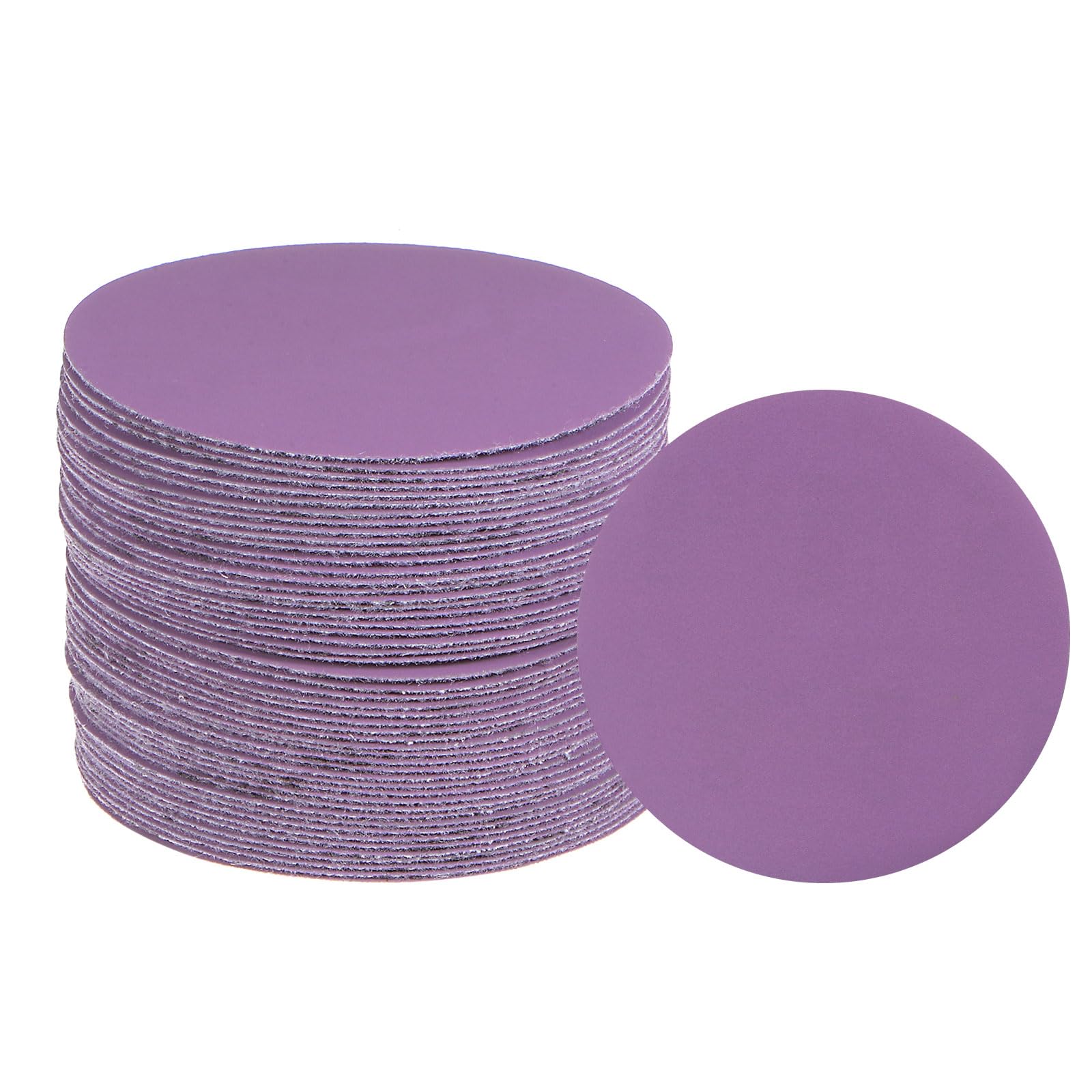 uxcell 50pcs 1200 Grit Purple Sanding Discs 3 Inch Hook and Loop Aluminum Oxide Orbital Sanding Pads Paper Wet Dry Polish for Metal Woodworking Drywall