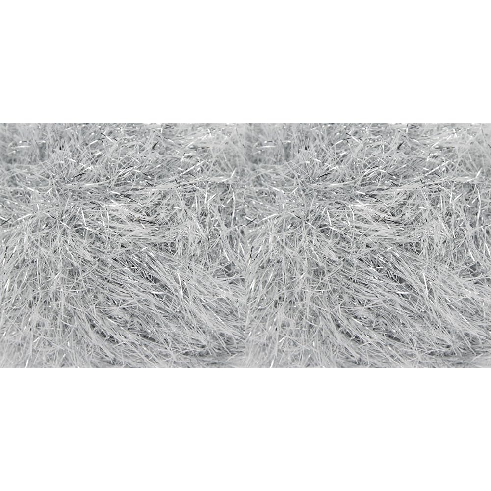 King Cole 54206 Tinsel Chunky Silver Yarn - 70M, 50g (Pack of 2)