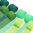 Crepe Paper Streamers 8 Rolls 656ft，GreenParty Decorations Streamers (1.8 Inch x 82 Ft/Roll)，for Birthday Decorations, Wedding Decorations, St. Patrick's DayDecorations