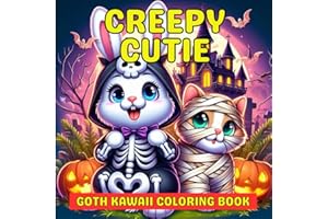 Creepy Cutie: Goth Kawaii Coloring Book for Adults and Teens: 50 Spooky Cute Illustrations of Adorable Creatures, Eerie Houses, and Quirky Foods