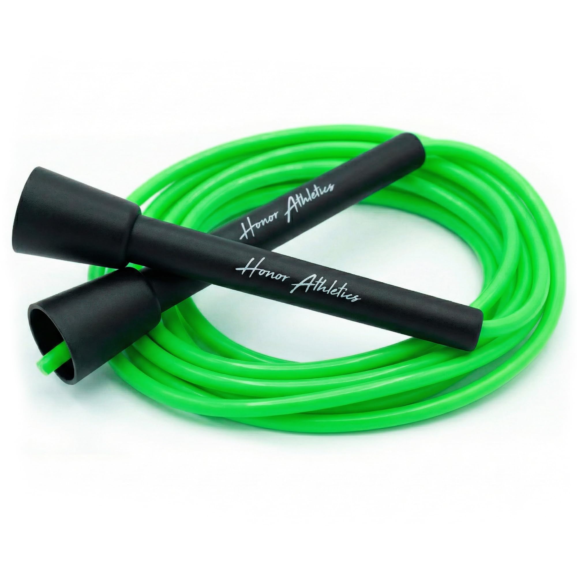 HONOR ATHLETICS Speed Rope, Skipping Rope - Best for Double Under, Boxing, MMA, Cardio Fitness Training Condition - Jump Rope (Neon Green, 10 ft rope – (Fits users up to 6'3"))